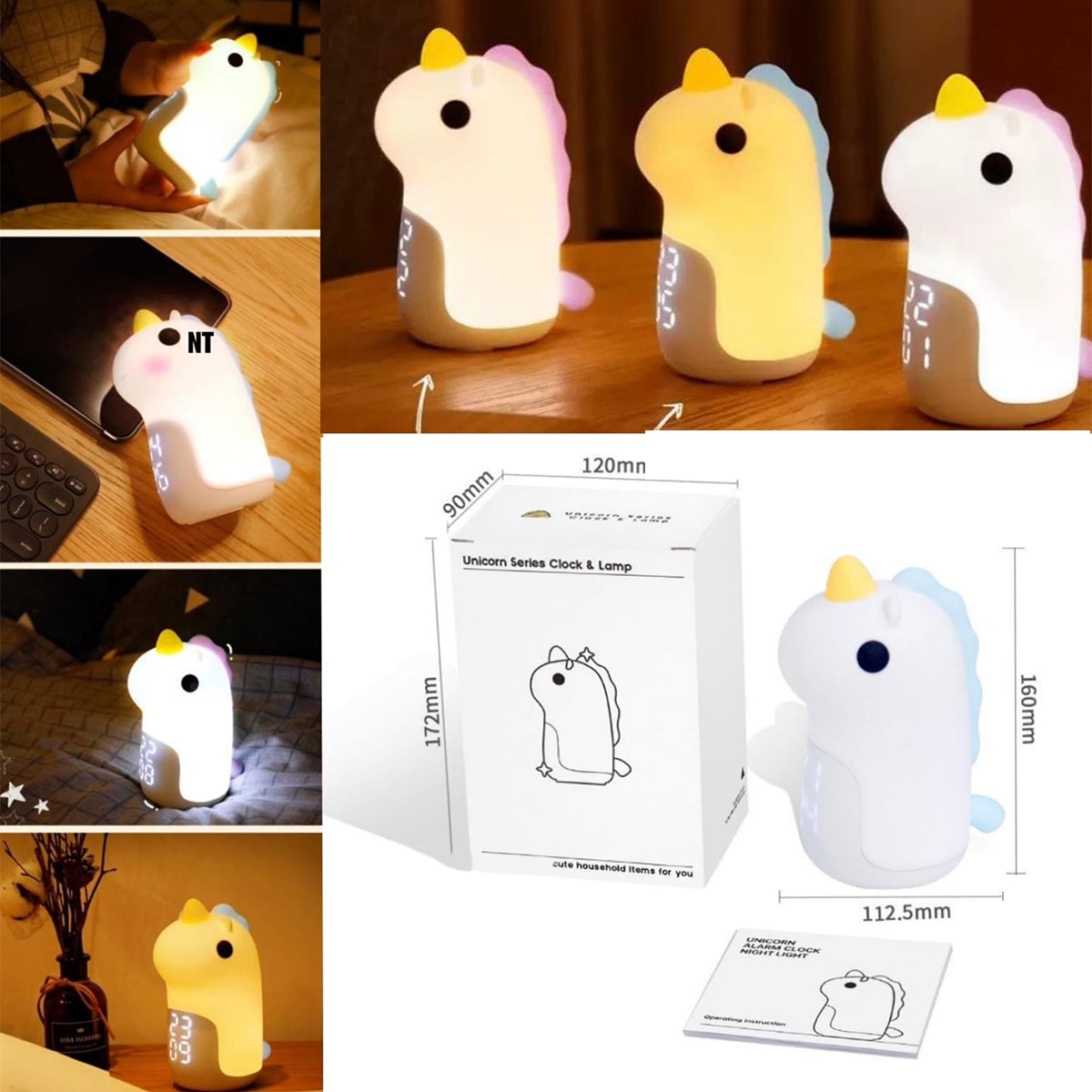 UR-G-15-2 ZD-23 unicorn lamp with clock No 78110033 aonc CTN