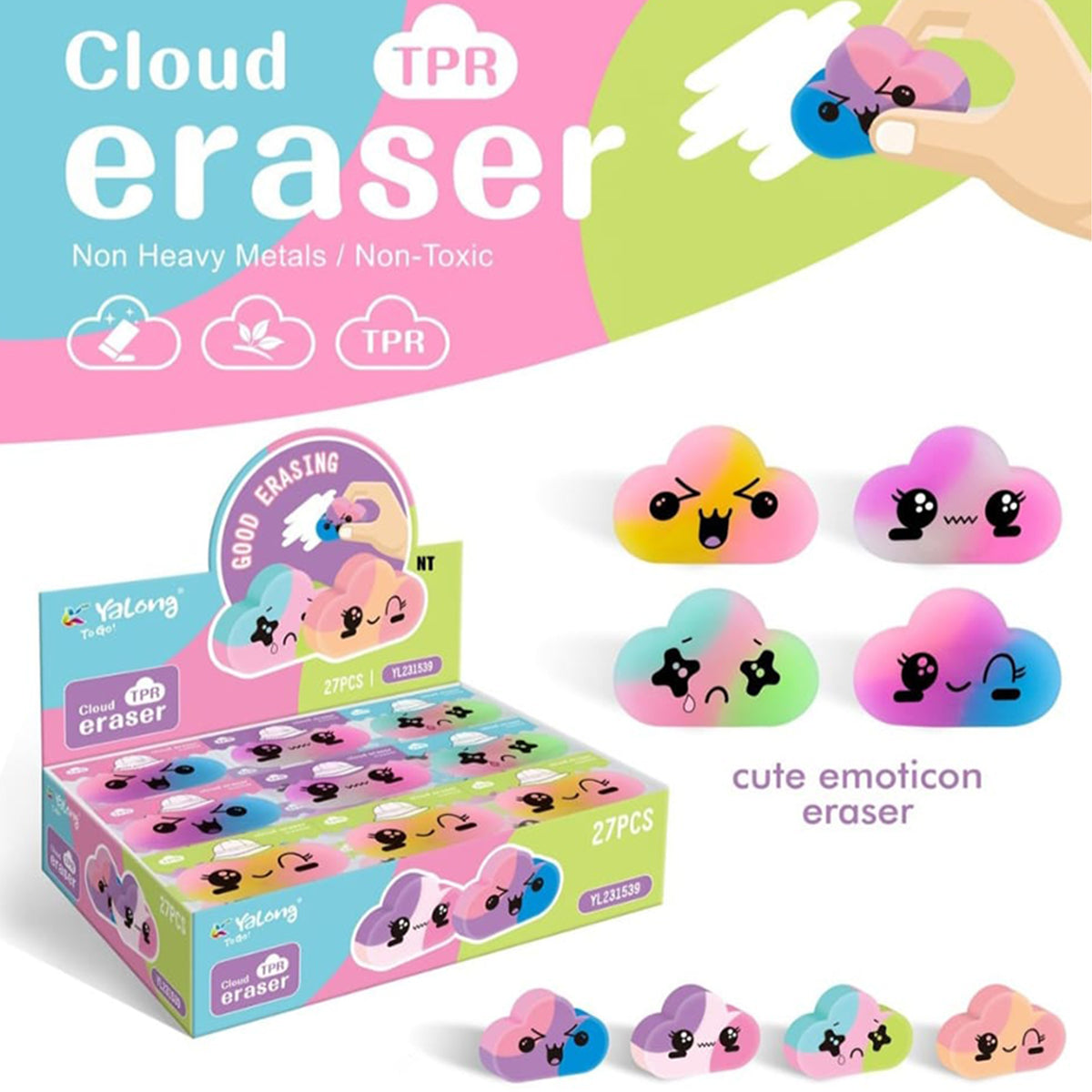 VR-Q-9-2  YL231539 Cloud eraser  No 142267 27pcs display box 540pcs ctn