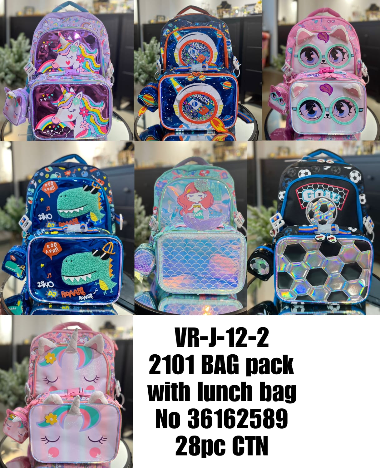 VR-J-12-2 2101 BAG pack with lunch bag No 36162589  28pc CTN