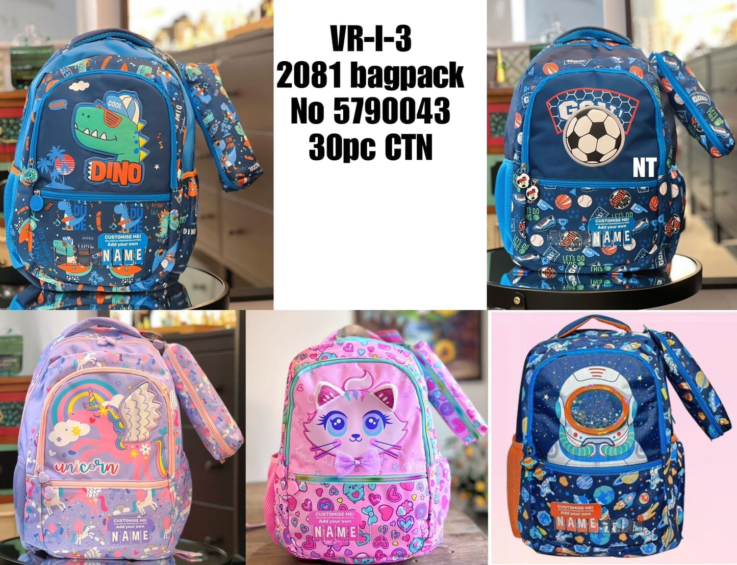 VR-1-3  2081 bagpack  No 5790043  30pc CTN