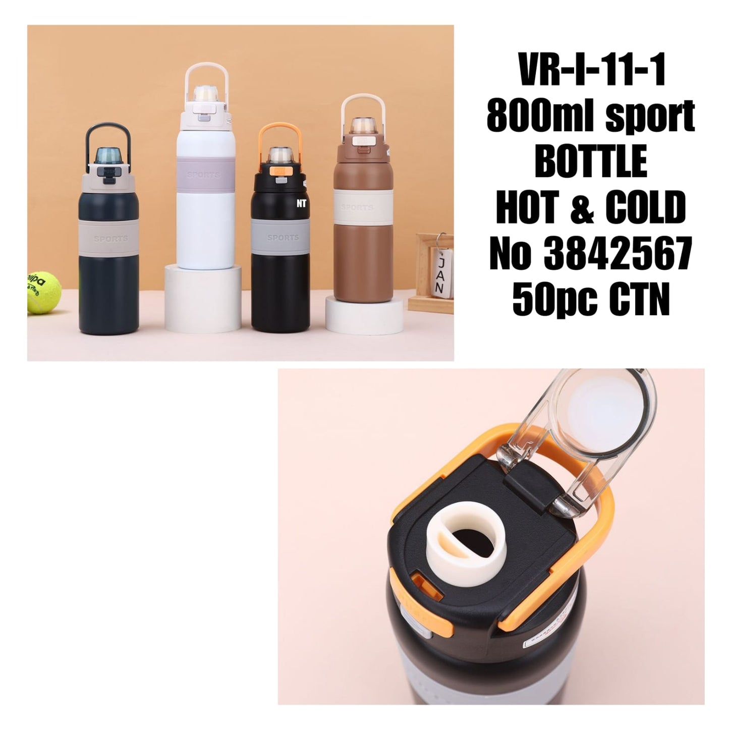 VR-I-11-1  800ml sport BOTTLE HOT & COLD No 3842567 50pc CTN