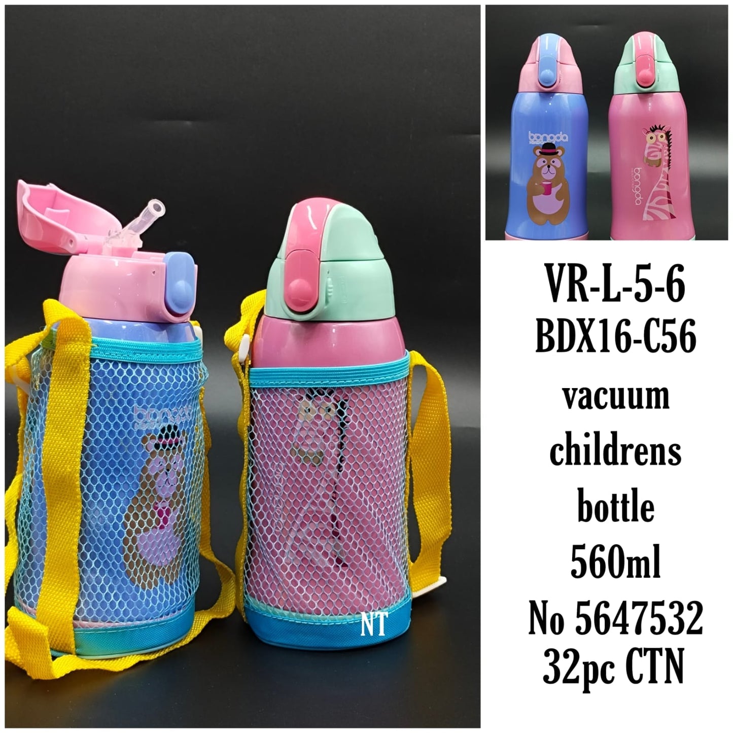 VR-L-5-6 BDX16-C56 vacuum sipper bottle 560ml  No 5647532 32pc CTN