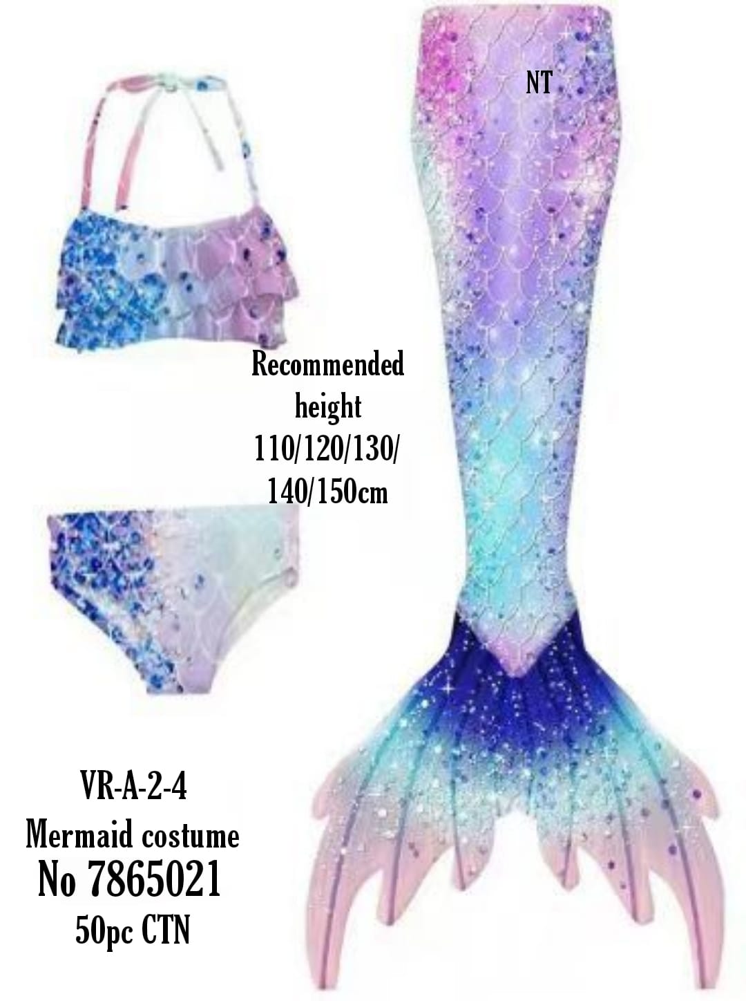 Mermaid costume No 7865021 50pc CTN