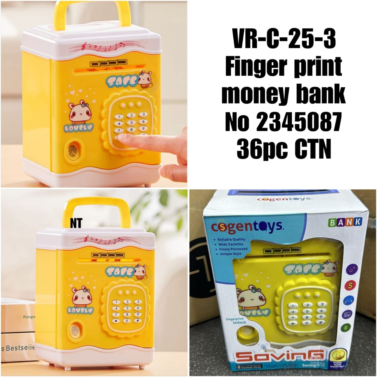 VR-C-25-3 Finger print money bank No 2345087 36pc CTN