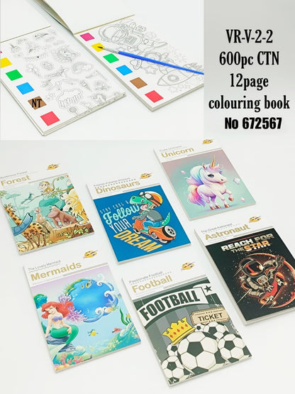 MR-V-2-2 600pc CTN 12page colouring book No 612567