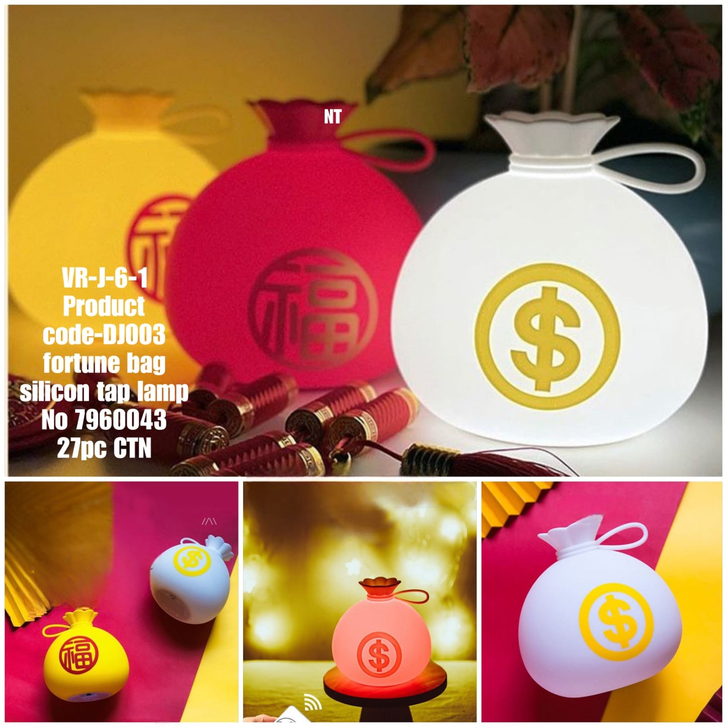 VB-J Product code-DJ003 fortune bag silicon tarlamp_ fio 1960043 27pc CTN