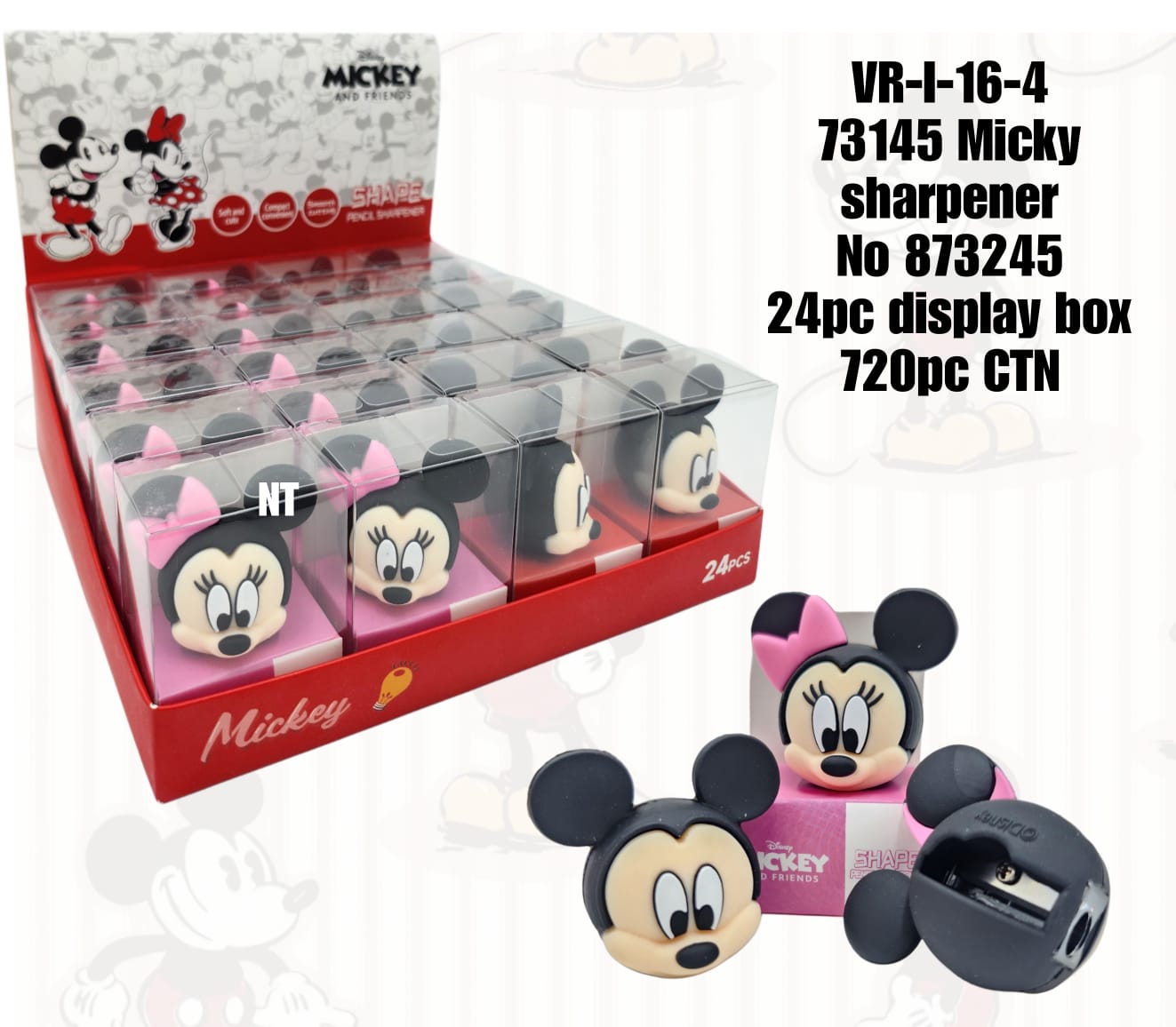 UR-I-16-4 73145 Micky sharpener No 873245 24pc dismay box CTN