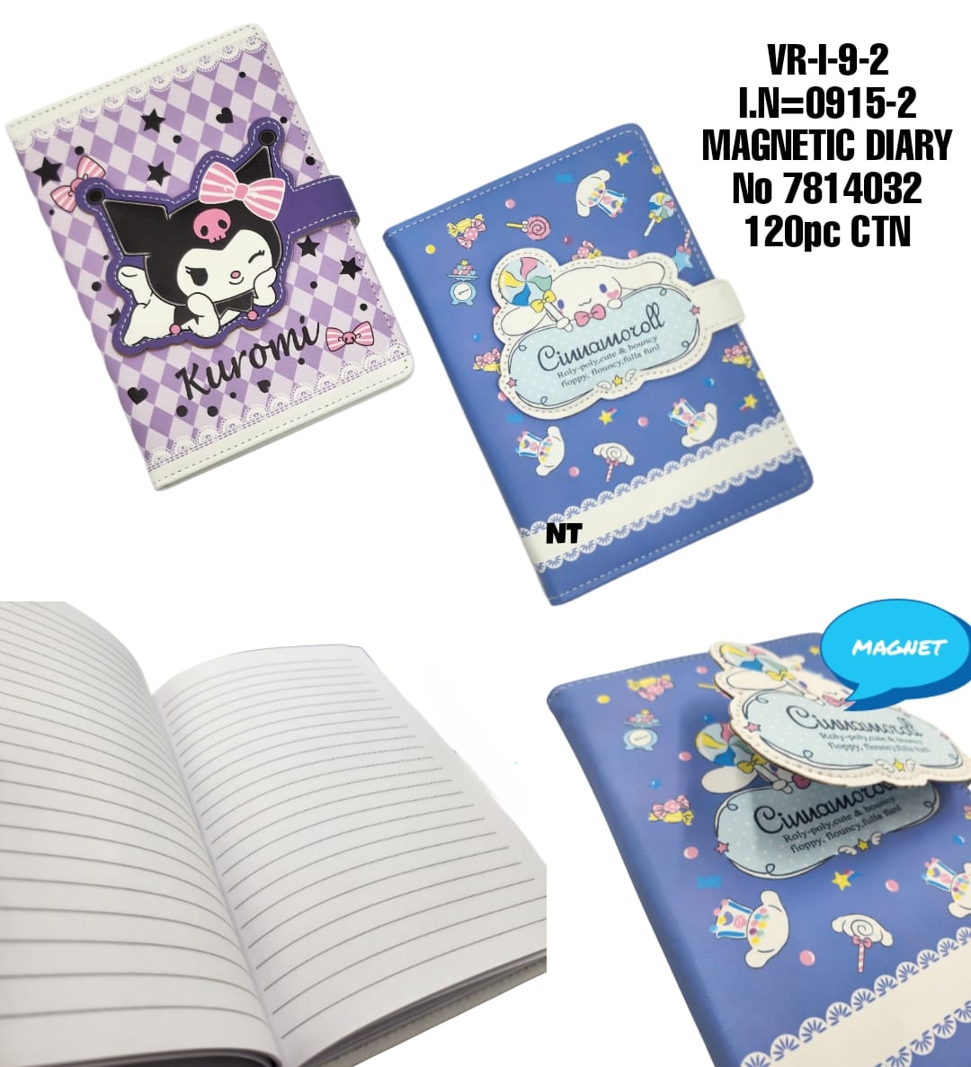UR-I-9-2 1.01=0915-2 MAGNETIC DIARY No 7814032 120pc CTN