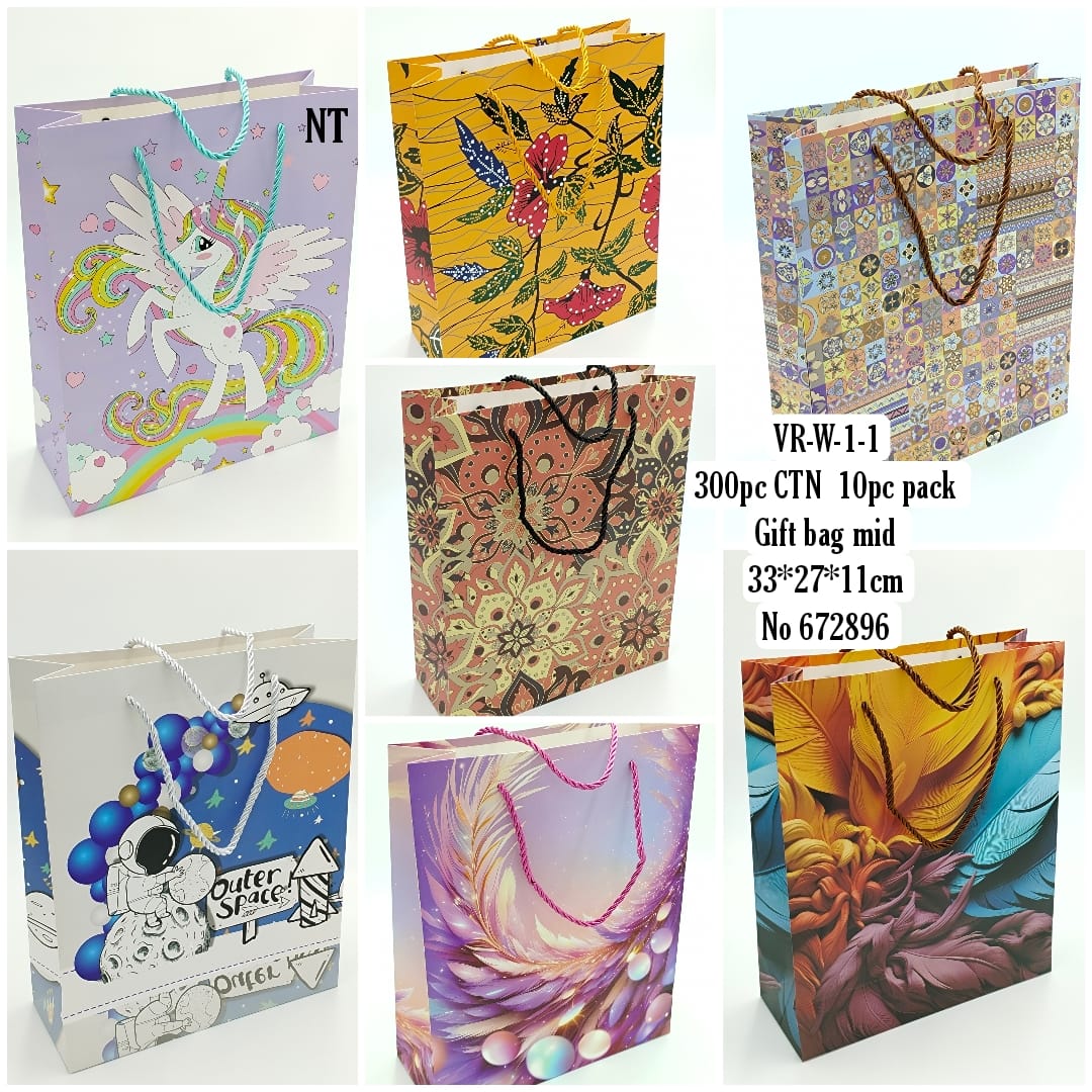 VR-W.1-1fiOå 300pc CTN IOpc pack Gift bag mid No 672896
