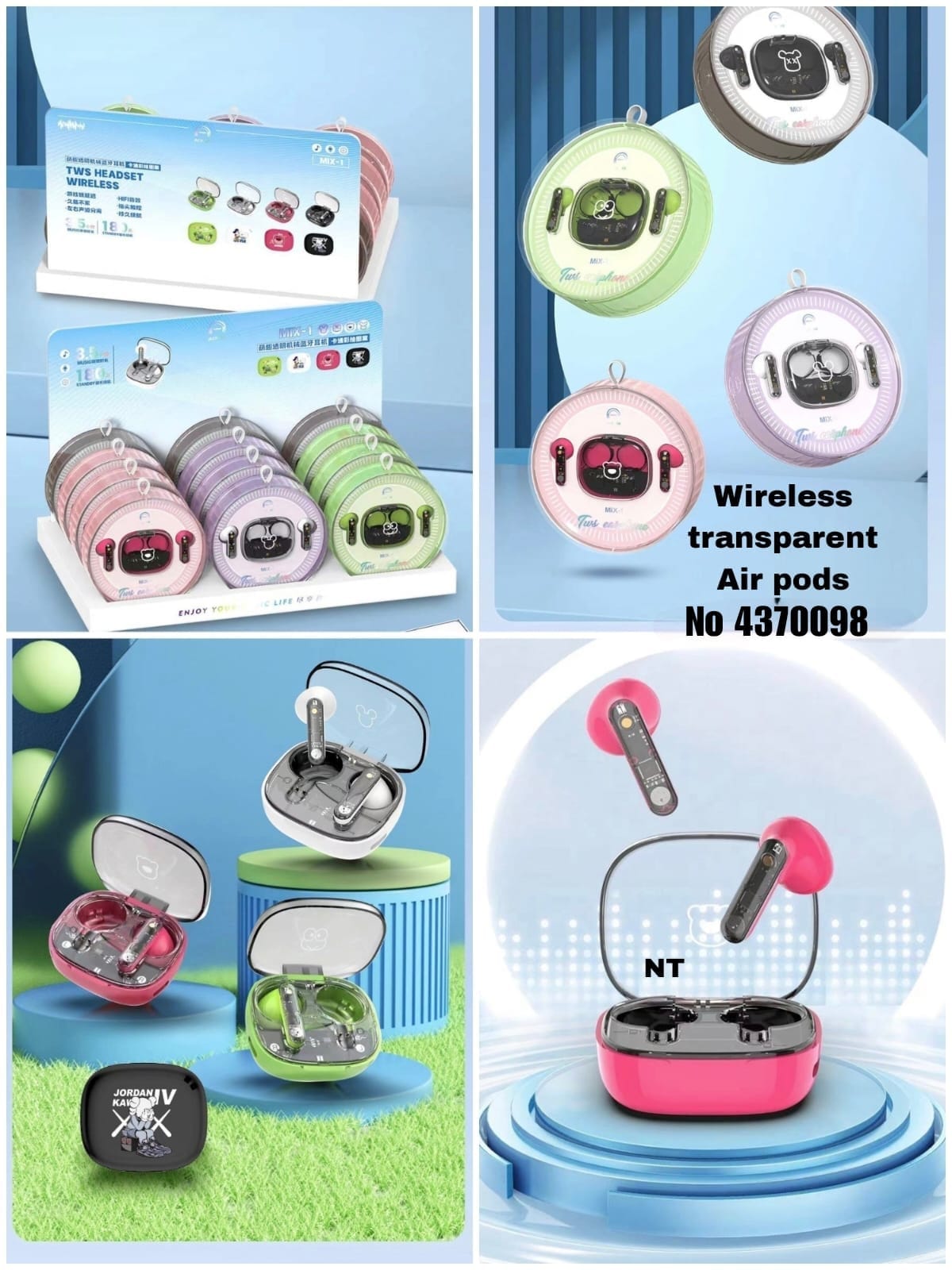 Wireless transparent Air pods No 43)0098