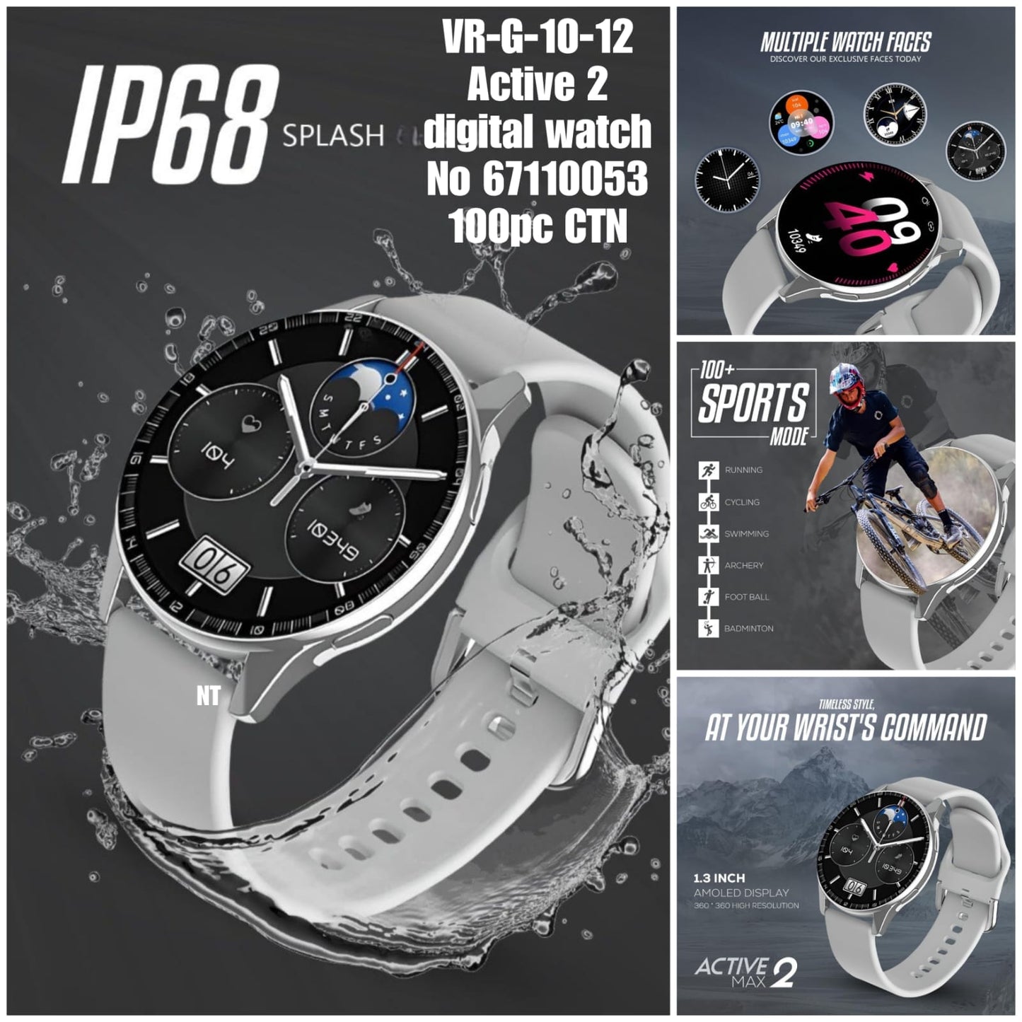 UR-G-10-12 Active 2 digital watch No 67110053 100Dc CTN