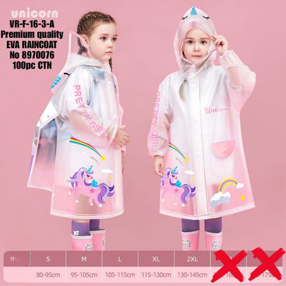unicorn VR-F-16-3-A Premium quality EVA RAINCOAT No 8970076 100pc CTN