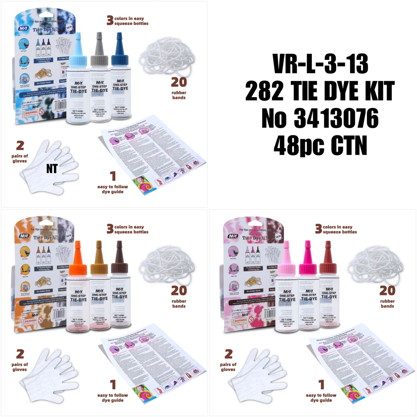 VR-L-3-13 282 TIE DYE KIT No 3413076 48pc CTN