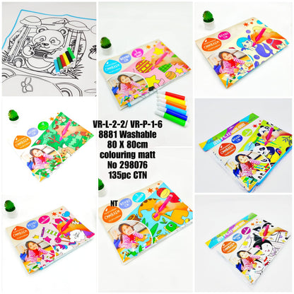 VR-L-2-2-VR-P-1-6 8881 Washable 80 X 80cm  colouring matt  No 298076  135pc CTN