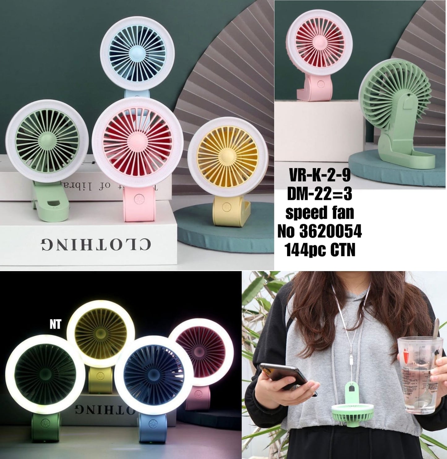 VR-K-2-9 DM-22-3 mini fan No 3620054 144pc CTN