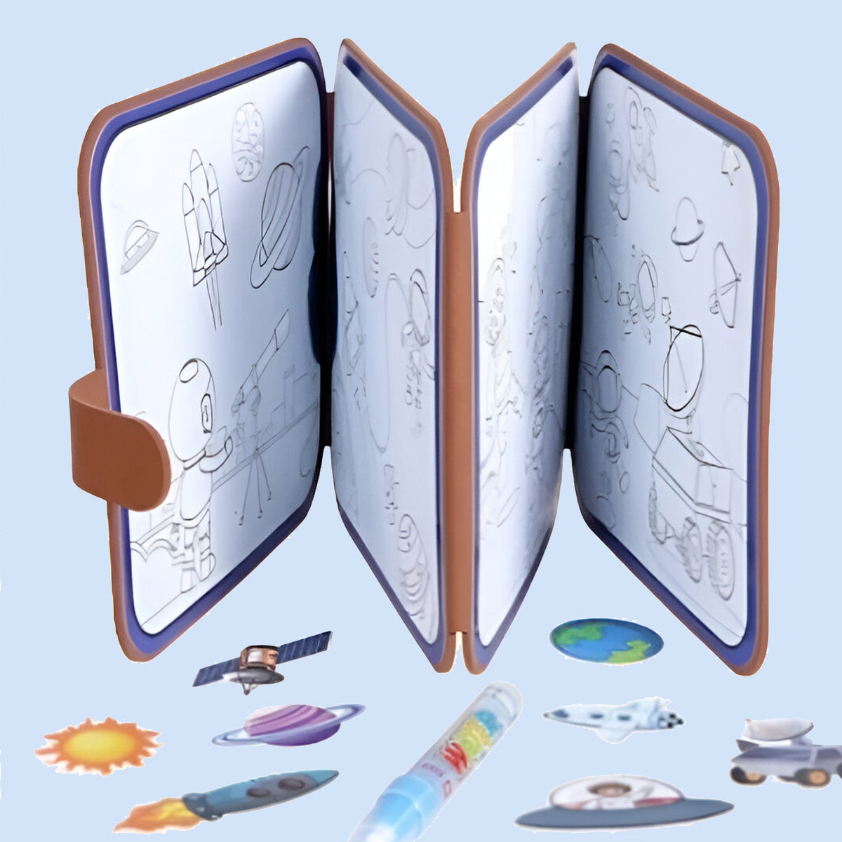 VR-P-1-4- UR-L-5-1- UR-I-5-1 Premium quality Magic Water book with shining velcro stickers