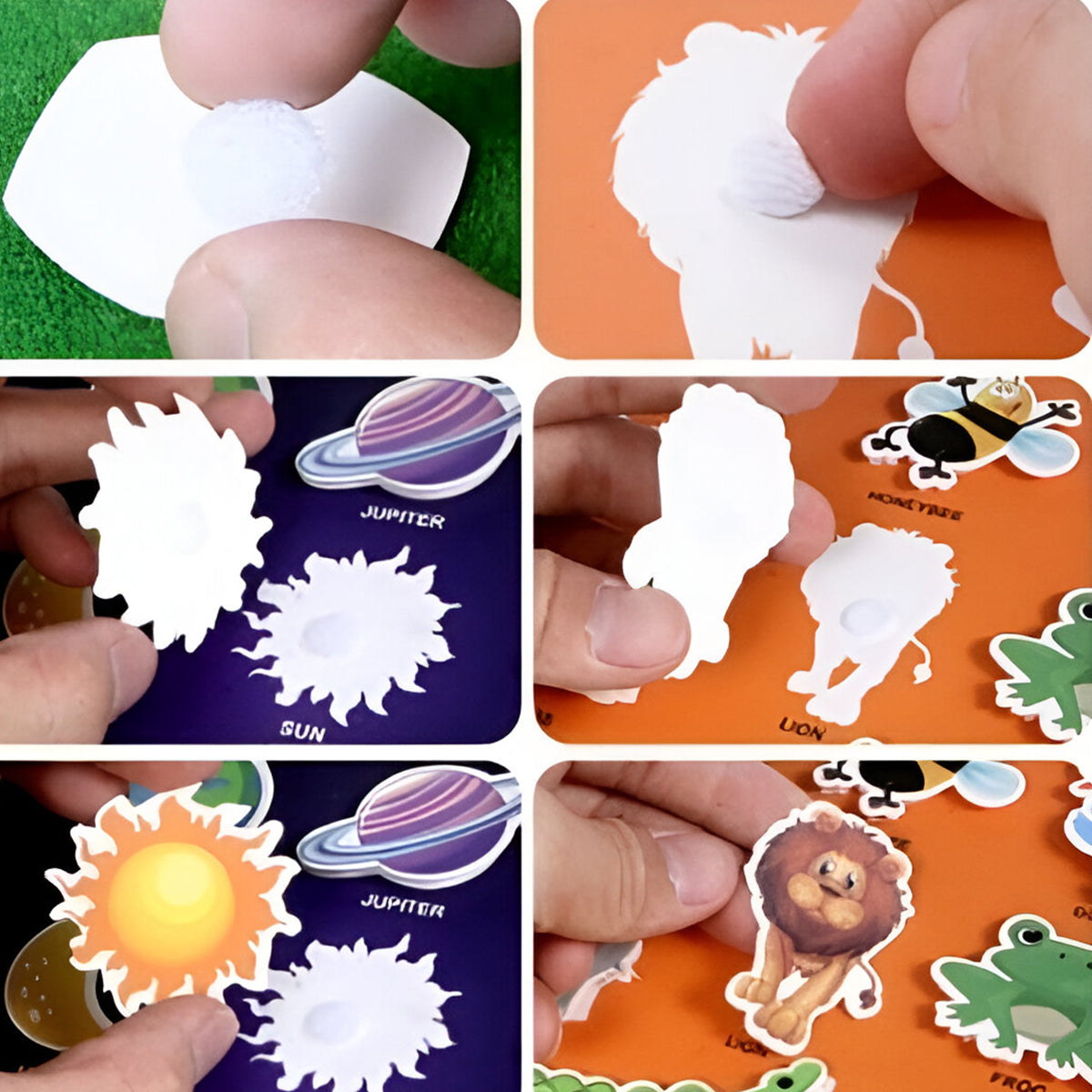 VR-P-1-4- UR-L-5-1- UR-I-5-1 Premium quality Magic Water book with shining velcro stickers