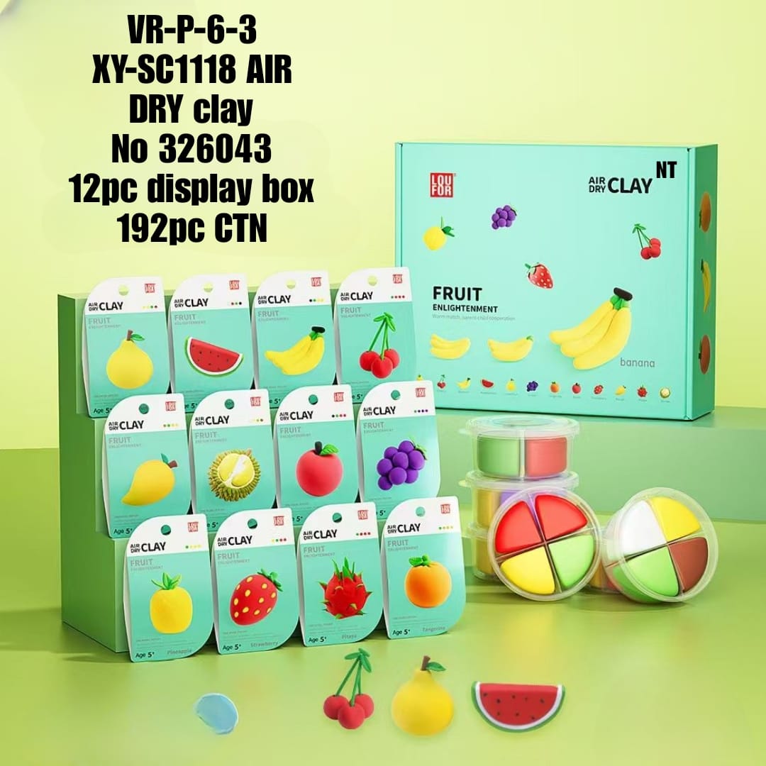 VR-P-6-3 KY-sci118 AIR DRY clay No 326043 12pc display box 192pc CTNR-P-6-3 KY-sci118 AIR DRY clay No 326043 12pc display box 192pc CTN