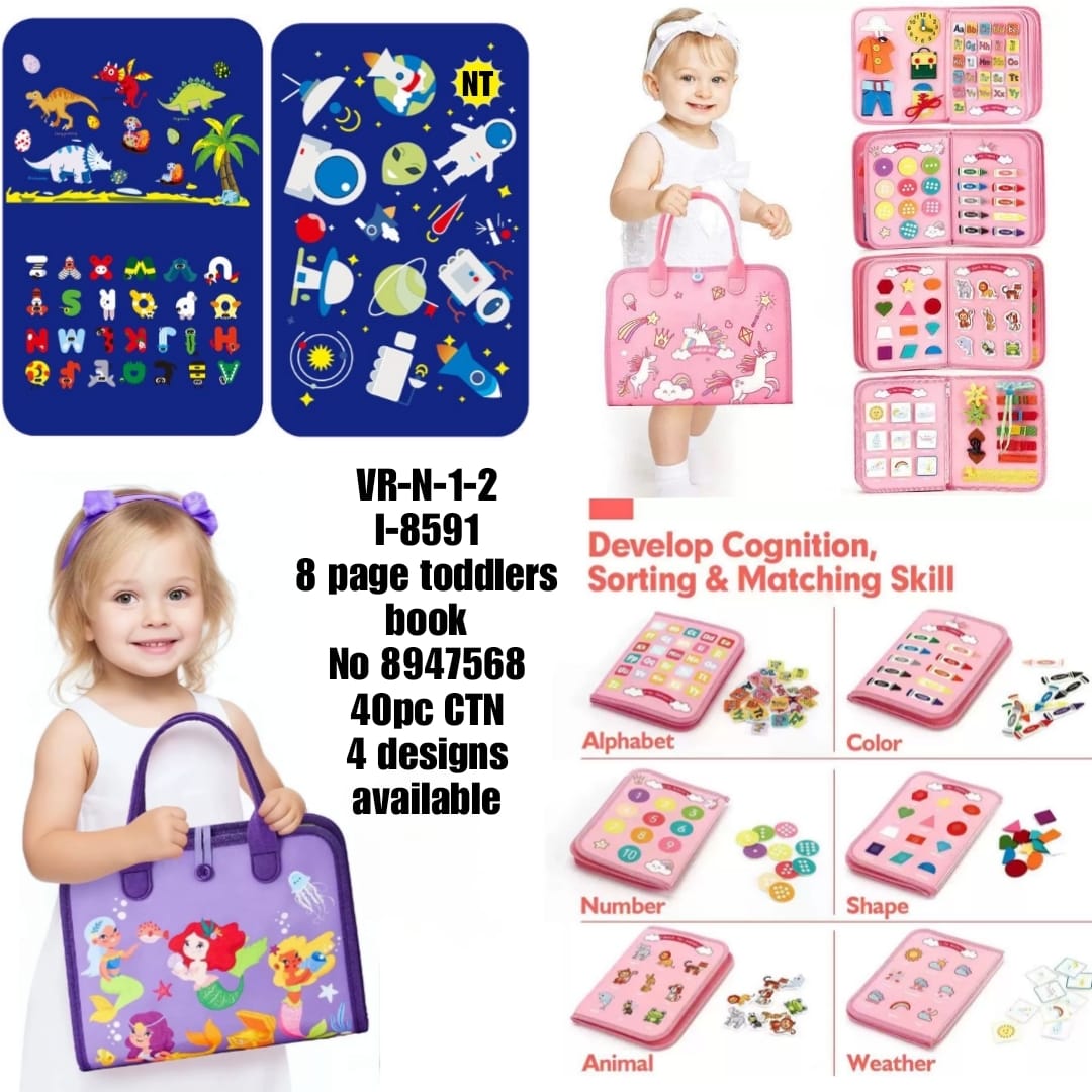 VR-N-1-2 1-8591 8 page toddlers book No 8947568 aopc CTN 4 designs available