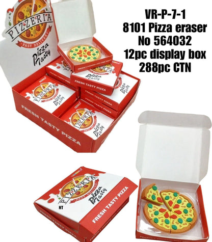 VR-P-7-1 8101 Pizza eraser No 564032 12pc display box CTN