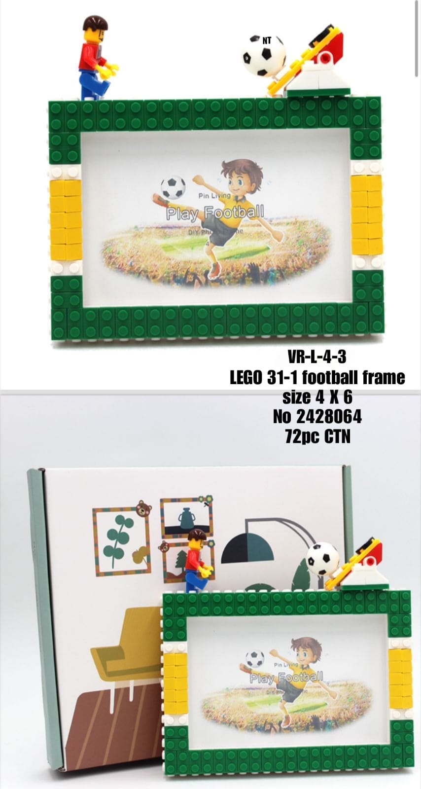 VR-L-4-3 LEGO 31-1 football Photo Frame size K 6 No 2428064 72pc CTN