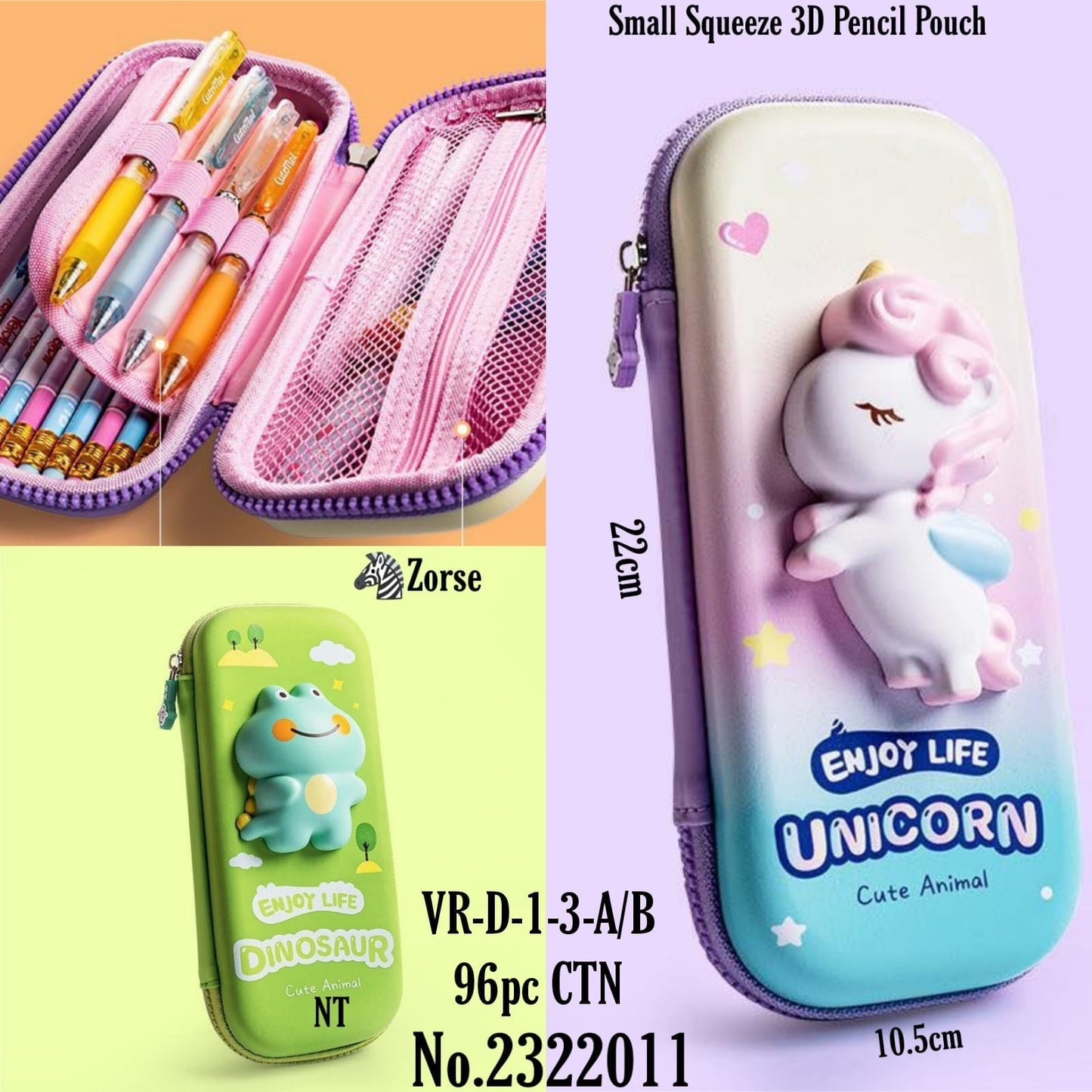 Pencil Pouch VR-D-l-3-NB 96pc CTN No.2322011
